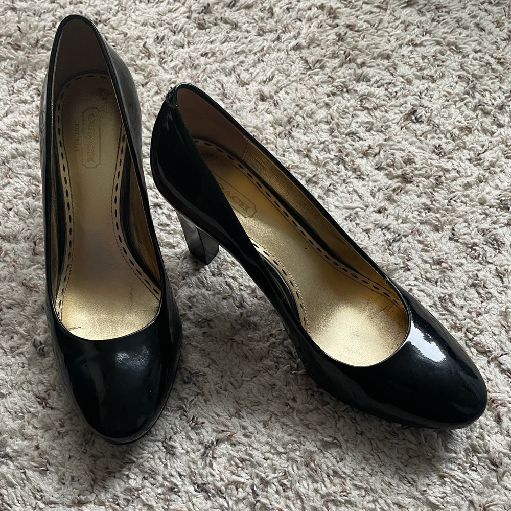 Coach patent leather pumps